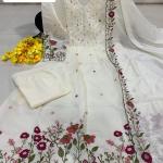 Chanderi Silk Embroidered Kurti Pant Dupatta Set