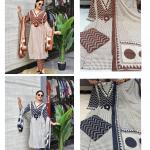 Zik Zek Handwork Jaipuri Cotton Kurti Pant Dupatta Set