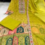 Pista Shanti Chinon Anarkali Kurti Palazzo Set with Dupatta