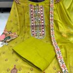 Pista Shanti Chinon Anarkali Kurti Palazzo Set with Dupatta