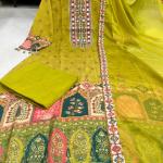 Pista Shanti Chinon Anarkali Kurti Palazzo Set with Dupatta