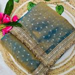 Moss Silk Butti Saree with Blouse (TF)
