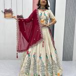 Designer Tissue Silk Wedding Lehenga Choli Set with Dupatta