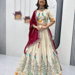 Designer Tissue Silk Wedding Lehenga Choli Set with Dupatta