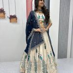 Designer Tissue Silk Wedding Lehenga Choli Set with Dupatta