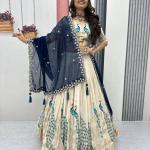 Designer Tissue Silk Wedding Lehenga Choli Set with Dupatta