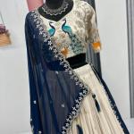 Designer Tissue Silk Wedding Lehenga Choli Set with Dupatta