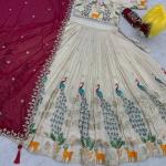 Designer Tissue Silk Wedding Lehenga Choli Set with Dupatta