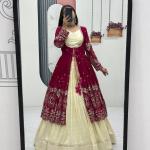 Designer Indo-Western Lehenga Set with Embroidered Shrug