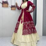 Designer Indo-Western Lehenga Set with Embroidered Shrug