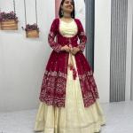Designer Indo-Western Lehenga Set with Embroidered Shrug