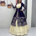Designer Indo-Western Lehenga Set with Embroidered Shrug