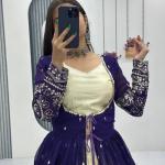 Designer Indo-Western Lehenga Set with Embroidered Shrug