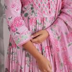 Ruhi Jaipuri Cotton Anarkali Kurti Pant Dupatta Set (AK)