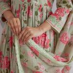 Ruhi Jaipuri Cotton Anarkali Kurti Pant Dupatta Set (AK)