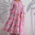 Ruhi Jaipuri Cotton Anarkali Kurti Pant Dupatta Set (AK)