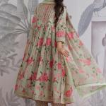 Ruhi Jaipuri Cotton Anarkali Kurti Pant Dupatta Set (AK)