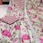 Ruhi Jaipuri Cotton Anarkali Kurti Pant Dupatta Set (AK)